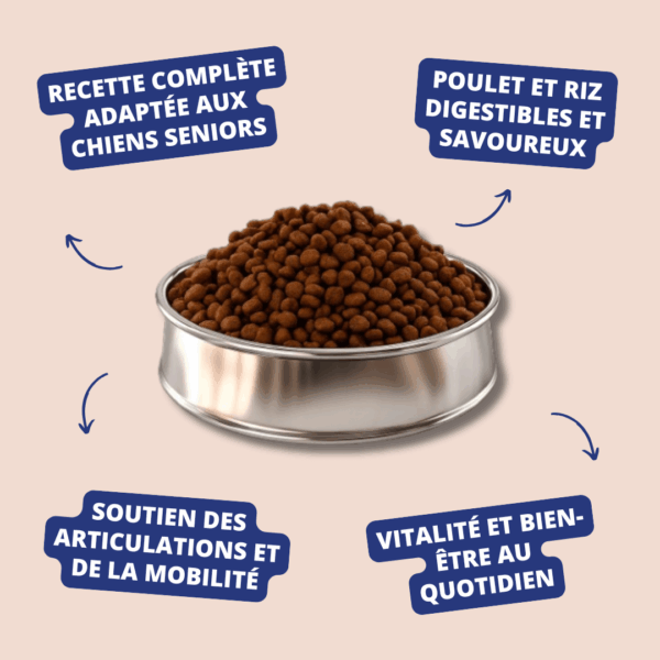 Visuel informatif des croquettes adult select 7 years chicken rice Carasco Pet Food