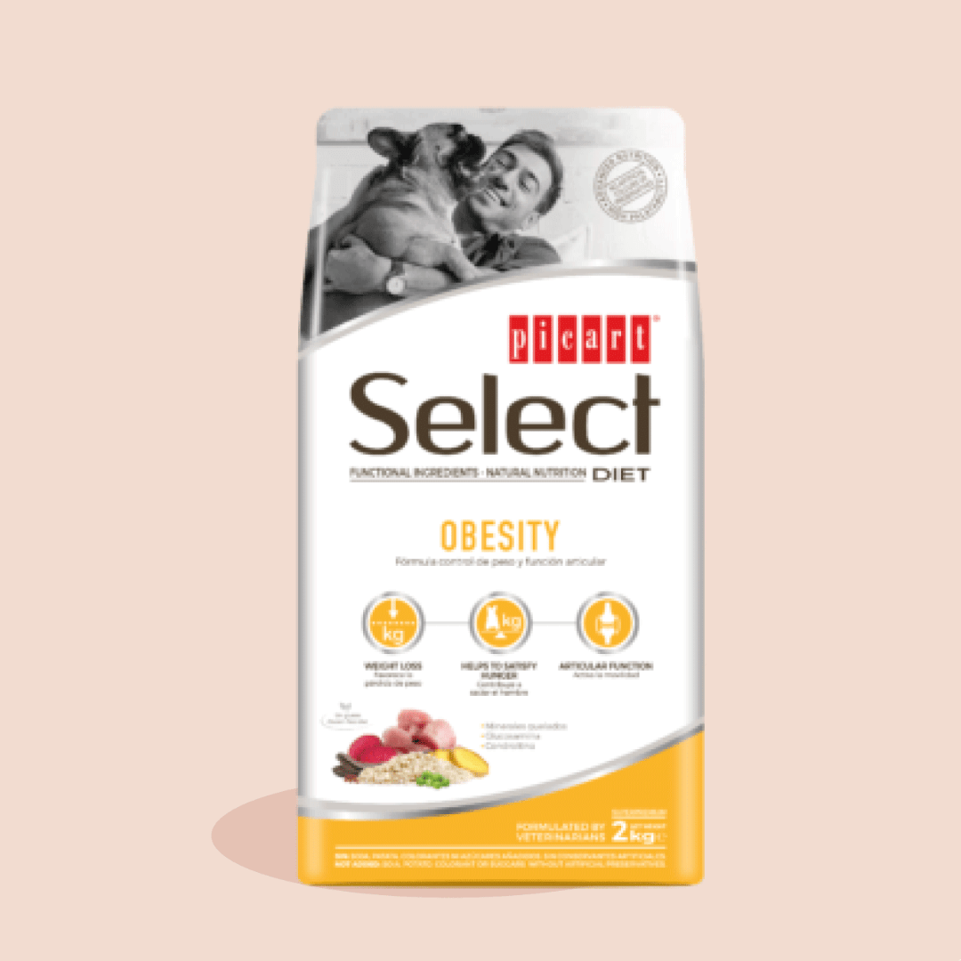 Visuel informatif des croquettes Select Diet Obesity Carasco Pet Food